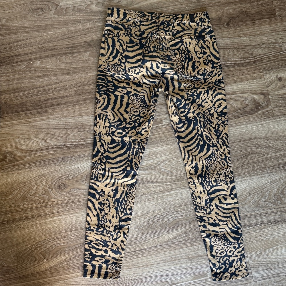 7 For All Mankind Leopard Print Ankle Skinny Jeans Size: 28 - Picture 7 of 8